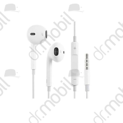 Fülhallgató vezetékes Apple iPhone 6s (3.5 mm jack, felvevő gomb, hangerő szabályzó) fehér stereo headset (MD827ZM/B / MNHF2ZM/A kompatibilis)